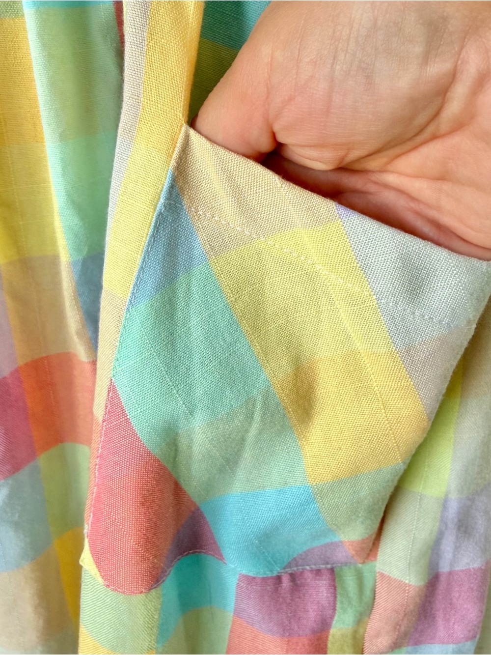 Bonnie Jean Pastel Rainbow Gingham Cutout Sundress - Girls Size 14 - Picture 5 of 8
